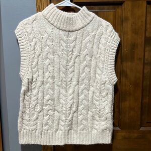 *Cream Cable Knit Sweater Vest
